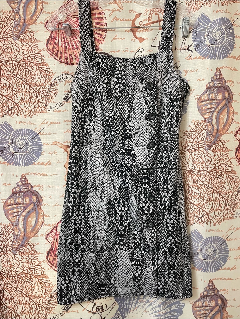 BeBop Black & White Snake-Print Mini Dress